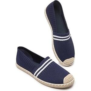 Babudog Womens Size 10.5 Navy Blue Espadrille SlideOn Breathable Mesh Flat Shoes